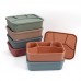 OEM Adults 4 Compartments Durable Silicone Box Lunch Container with Lid by Kinshing–Reusable and Leakproof