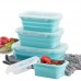 OEM Large Capacity Eco Friendly 1100ml Silicone Collapsible Portable Dinnerware Set by Kinshing–Reusable and Leakproof