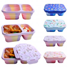 OEM Microwave Safe Children Kids BPA Free Collapsible Silicone Lunch Box