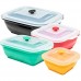 OEM Portable Microwavable Kids Colorful  Silicone Foldable Dinner Storage Container by Kinshing–Reusable and Leakproof