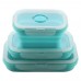 OEM Portable Microwavable Kids Colorful  Silicone Foldable Dinner Storage Container by Kinshing–Reusable and Leakproof