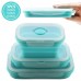 OEM Portable Microwavable Kids Colorful  Silicone Foldable Dinner Storage Container by Kinshing–Reusable and Leakproof