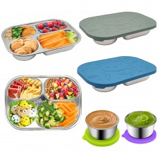 Wholesale School Office Stainless Steel Lunch Box with Silicone Lid