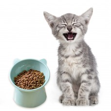 Create Tilted High Foot Cartoon Cat Dog Pet Food Water Bowl