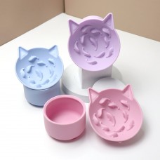 Customized Eco Friendly Head Dual Purpose Silicone Cat Pet Bowl  