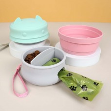 Manufacturer Offer 3 In 1 Collapsible Silicone Travel Dog Pet Bowl  