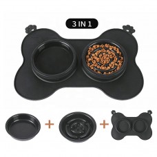 OEM ODM Food Grade 3 In 1 Water Dispenser Silicone Pet Bowl