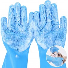 Create Unique Durable Dog Pet Cleaning Silicone Brush with Heat Resistant Gloves