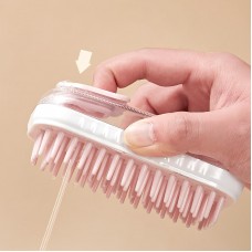 Custom Dogs Cats Pet Grooming Bath Silicone Brush with Shampoo Container