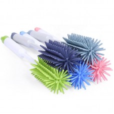 Custom Non-Toxic Baby Bottle Cleaning Silicone Brush with Long Handle