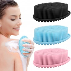 Factory Production Soft 2 in 1 Bath and Shampoo Silicone Body Scrubber Brush