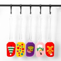 Customized Christmas Pattern Large Silicone Spatula with Transparent ABS Handle