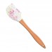Manufacturer Supply Kitchen Cake Cup Pattern Pastry Silicone Spatula with Wooden Handle - Non-Stick,flexible & Durable