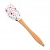 Manufacturer Supply Kitchen Cake Cup Pattern Pastry Silicone Spatula with Wooden Handle - Non-Stick,flexible & Durable