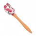 Manufacturer Supply Kitchen Cake Cup Pattern Pastry Silicone Spatula with Wooden Handle - Non-Stick,flexible & Durable