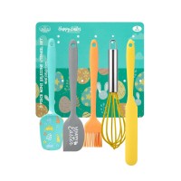 OEM Production Heat Resistant Easter Pattern 5-Piece Silicone Baking Spatula