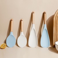 Wholesale Restaurant Kitchen Utensils Silicone Spoons Scoop Cooking Spatula Set